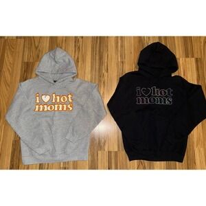 Danny Duncan Men's Small I Love Hot Moms Hoodie Sweatshirt Lot Flames Neon Rare‎